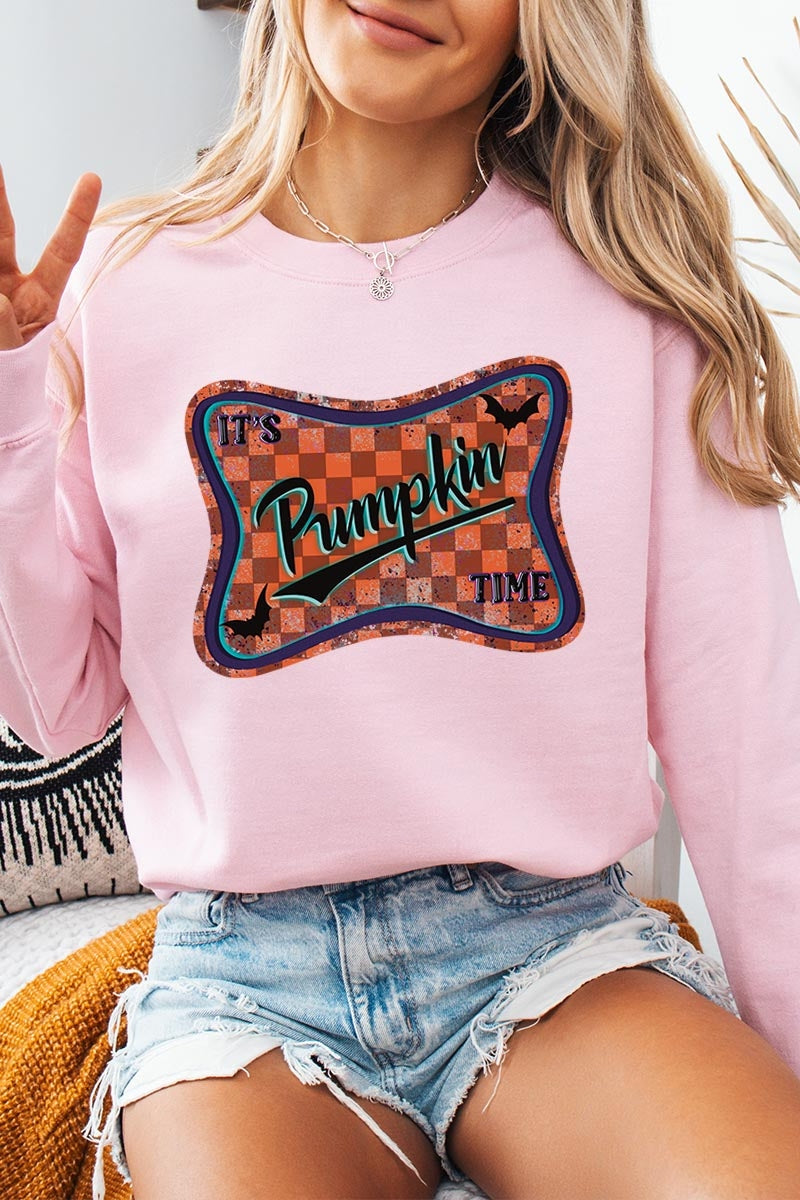 UL180P-E3144 Itu2019s pumpkin time Graphic Plus Sweatshirt $25