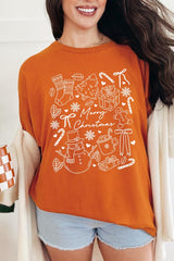 5000P-E3181 Christmas Doodle Graphic Plus Heavy Cotton Tee $12.75