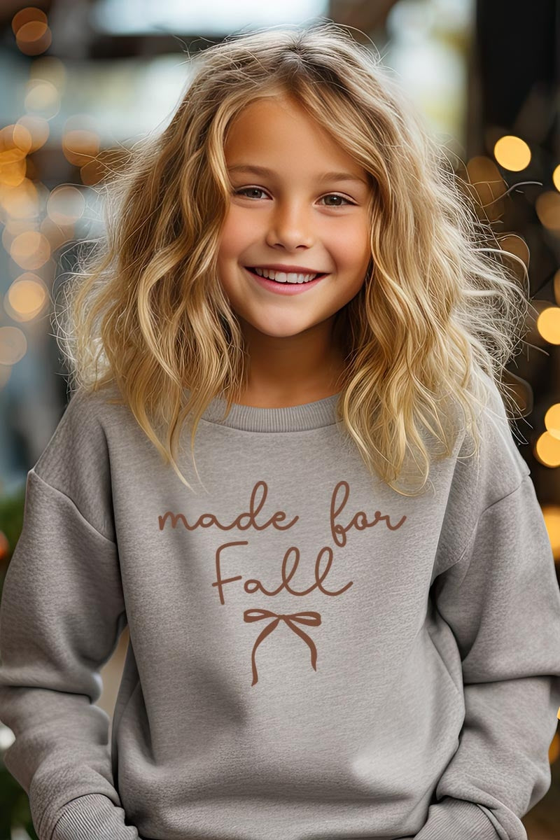 UL180B-E3151Z Made For Fall Kids Graphic Sweatshirt $20
