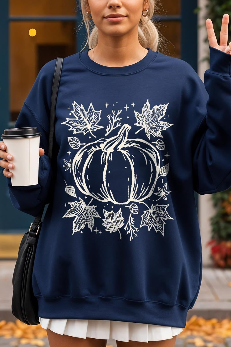 UL180-E3162 Fall Pumpkin Graphic Sweatshirt $20