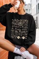 UL180-E3163 Pumpkin Patch Doodle Graphic Sweatshirt $20