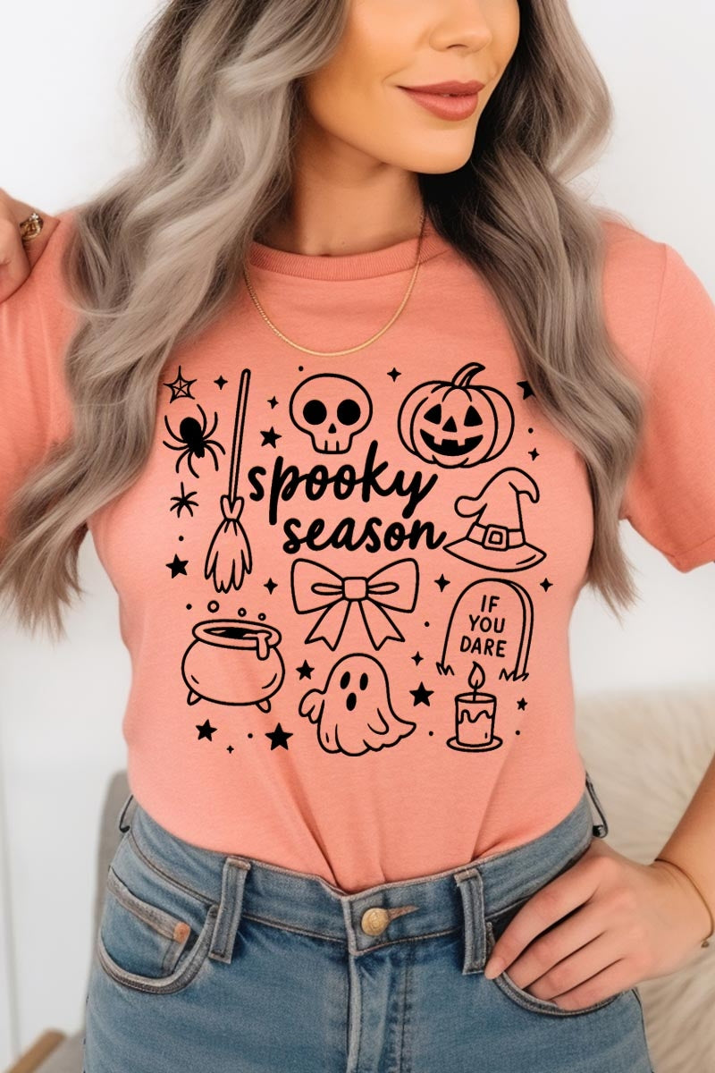 US3001P-E3141 Halloween Doodle Graphic Plus Tee $16