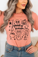 US3001P-E3141 Halloween Doodle Graphic Plus Tee $16