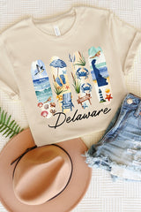 US3001P-E3061DE Delaware State Brushstroke Graphic Plus Tee $16