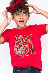 US3001Y-E3053Z Brushstroke Football Kids Graphic Tee $11