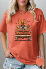 5000P-E3150 Halloween Truck Dogs Graphic Plus Heavy Cotton Tee $12.75