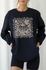 UL240-E3112 Fall Pumpkin Botanical Graphic Long Sleeve Tee $13.75