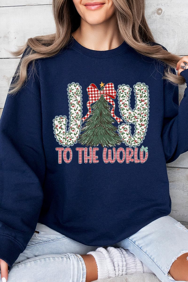 UL180-E3213 Joy to the World Graphic Sweatshirt $20