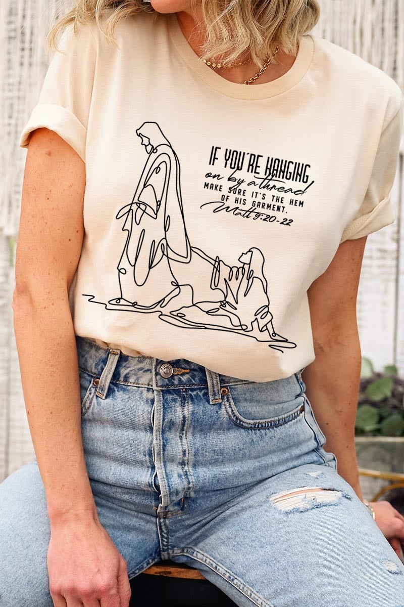 US3001P-E3075 If Youu2019re Hanging On Line Art Graphic Plus Tee $16