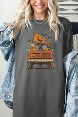 5000P-E3150 Halloween Truck Dogs Graphic Plus Heavy Cotton Tee $12.75
