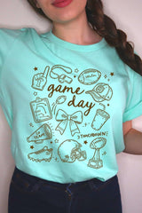 US3001-E3081 Football Doodles Graphic Tee $12.5