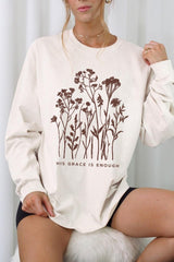 UL240P-E3146 Christian Wildflower Graphic Plus Long Sleeve Tee $17