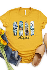 US3001-E3061AK Alaska State Brushstroke Graphic Tee $12.5