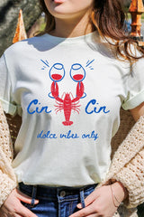 US3001P-E3069 Cin Cin Lobster Celebration Graphic Plus Tee $16