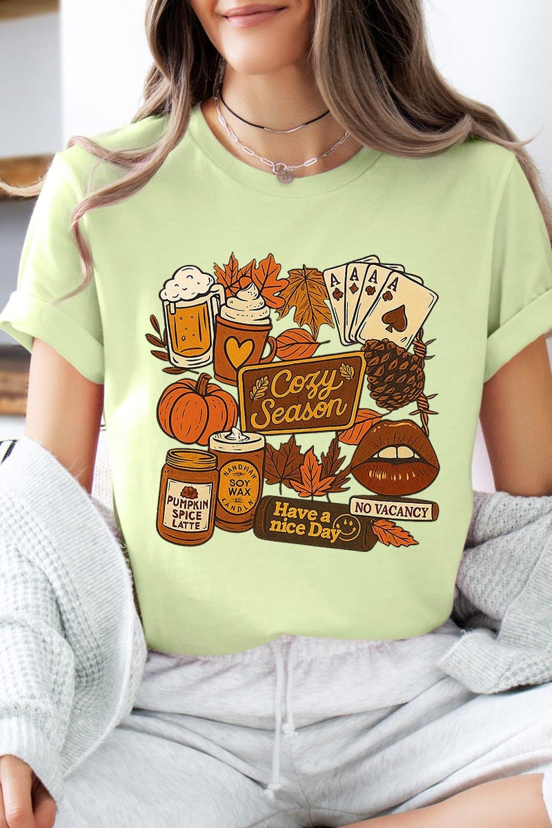 US3001P-E3119 Retro Fall Collage Graphic Plus Tee $16