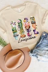 US3001P-E3061LA Louisiana State Brushstroke Graphic Plus Tee $16