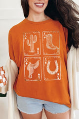 5000-E3094 Western Cowgirl Card Graphic Heavy Cotton Tee $9