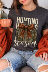 US3001P-E3190 Hunting Pumpkin Bow Graphic Plus Tee $16
