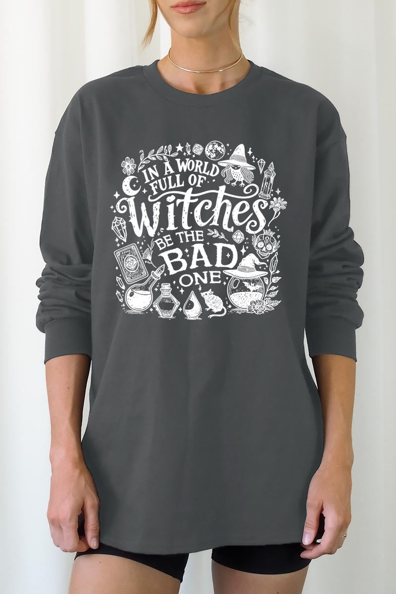 UL240P-E3139 In a World of Witches Graphic Plus Long Sleeve Tee $17