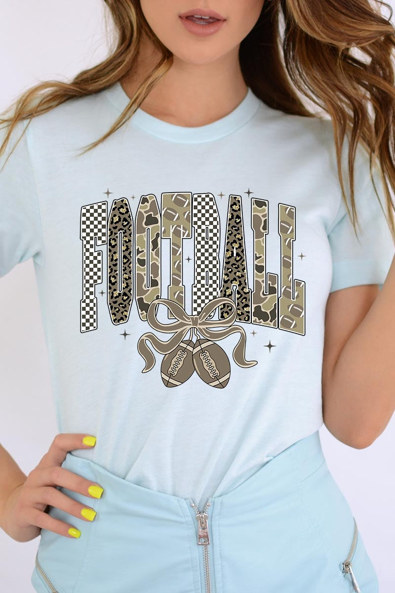 US3001P-E3132 Camo Football Graphic Plus Tee $16