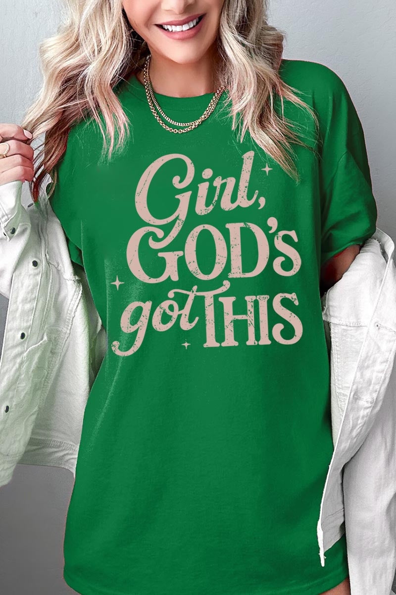5000P-E3102 Girl, Godu2019s Got This Graphic Plus Heavy Cotton Tee $12.75