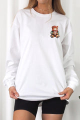UL240-E3175 Christmas bear Graphic Long Sleeve Tee $13.75