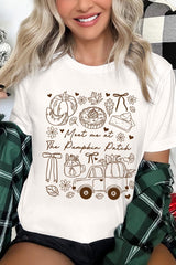 US3001-E3163 Pumpkin Patch Doodle Graphic Tee $12.5