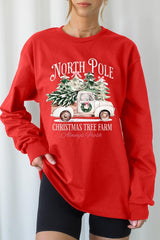 UL240P-E3174 North Pole Christmas Graphic Plus Long Sleeve Tee $17