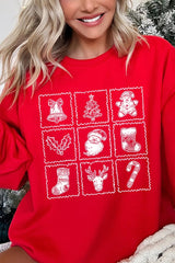 UL180-E3215 Christmas Icons Graphic Sweatshirt $20