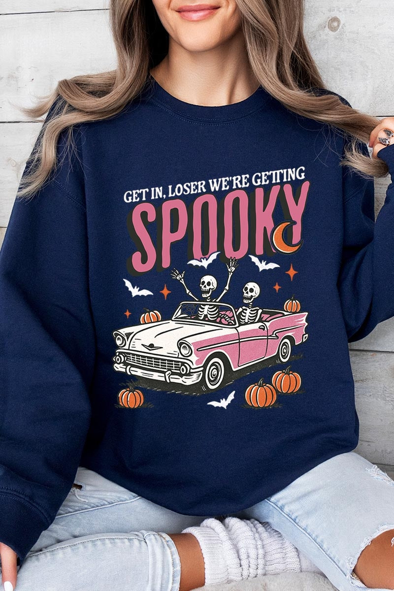 UL180-E3142 Spooky Skeleton Graphic Sweatshirt $20