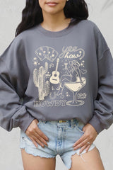 UL180P-E3097 Cowgirl Country Music Graphic Plus Sweatshirt $25