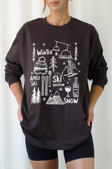 UL240P-E3188 Ski Doodle Graphic Plus Long Sleeve Tee $17