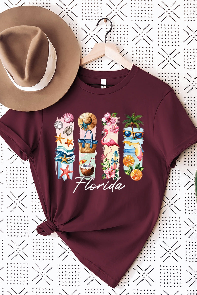US3001-E3061FL Florida State Brushstroke Graphic Tee $12.5