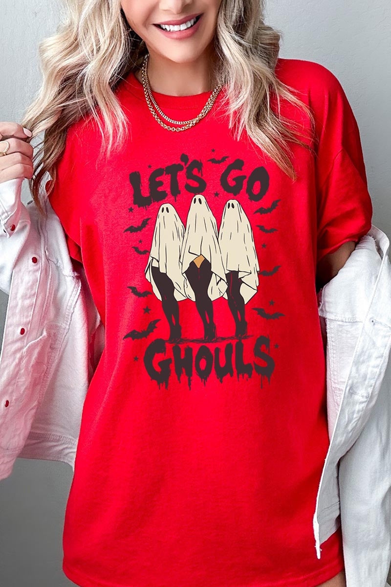 5000P-E3160 Letu2019s Go Ghouls Ghost Graphic Plus Heavy Cotton Tee $12.75