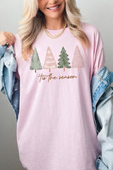 5000P-E3218 Rustic Christmas Trees Graphic Plus Heavy Cotton Tee $12.75