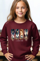 UL180B-E3204Z Savior Is Born Nativity Kids Graphic Sweatshirt $20
