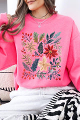 UL180-E3186 Floral Christmas Graphic Sweatshirt $20
