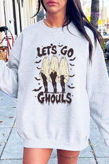 UL180P-E3160 Letu2019s Go Ghouls Ghost Graphic Plus Sweatshirt $25