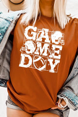 US3001-E3073 Distressed Game Day Graphic Tee $12.5