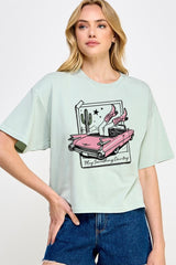 CTS-E3098 Play Something Country Graphic Relaxed Crop Top $11