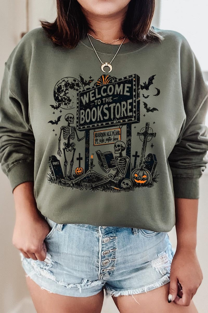 UL180-E3122 Bookstore Halloween Graphic Sweatshirt $20