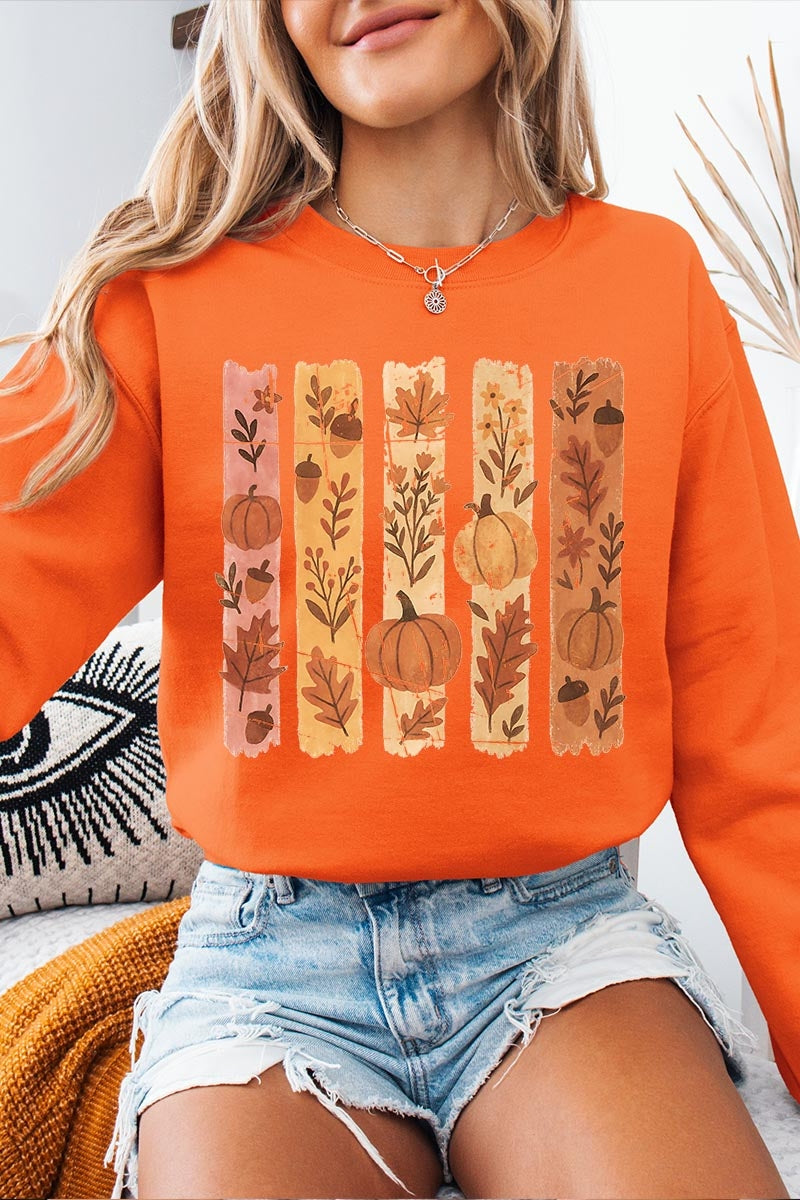 UL180-E3110 Brushstroke Boho Fall Graphic Sweatshirt $20