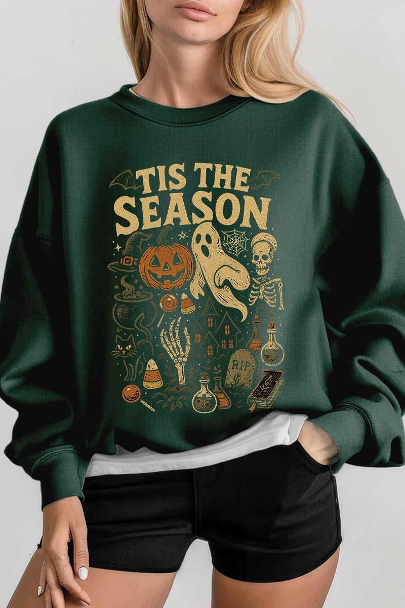 UL180-E3125 Tis The Season Halloween Graphic Sweatshirt $20
