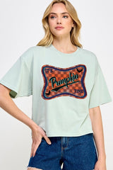 CTS-E3144 Itu2019s pumpkin time Graphic Relaxed Crop Top $11