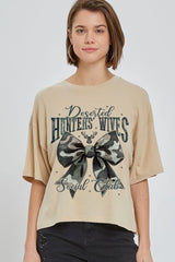 CTS-E3193 Hunters Wives Social Club Graphic Relaxed Crop Top $11