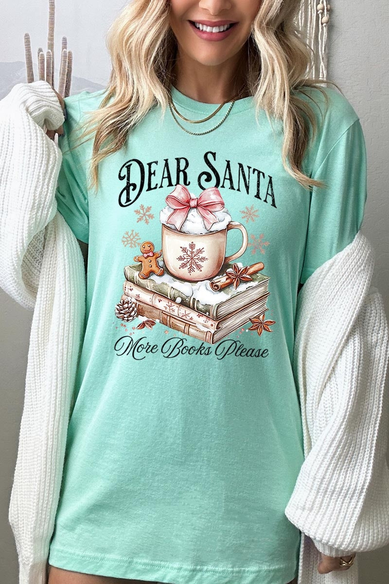 US3001P-E3205 Dear Santa Books Graphic Plus Tee $16