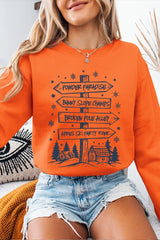 UL180P-E3189 Ski Lodge Signs Graphic Plus Sweatshirt $25