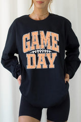 UL240P-E3129 Orange Gingham Game Day Plus Long Sleeve Tee $17