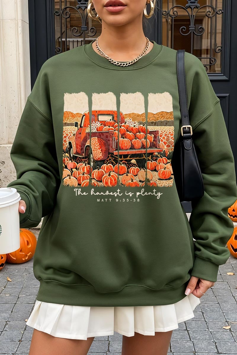 UL180P-E3172 Harvest Is Plenty Graphic Plus Sweatshirt $25