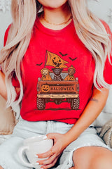 US3001-E3150 Halloween Truck Dogs Graphic Tee $12.5